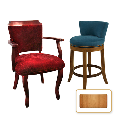 Chairs on wood frame